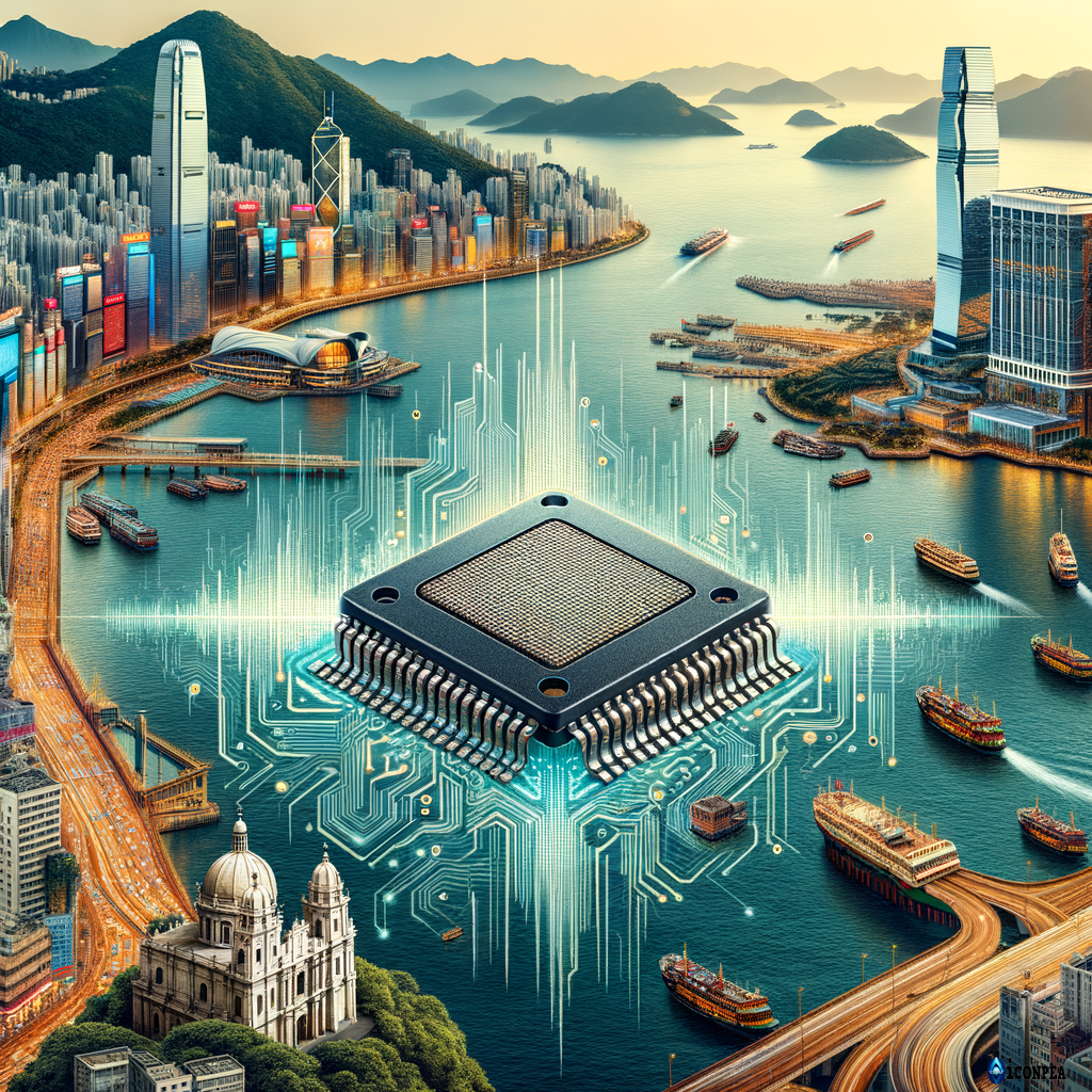 A Microchip, Hong Kong landmarks, Macau Landmarks, sound wave