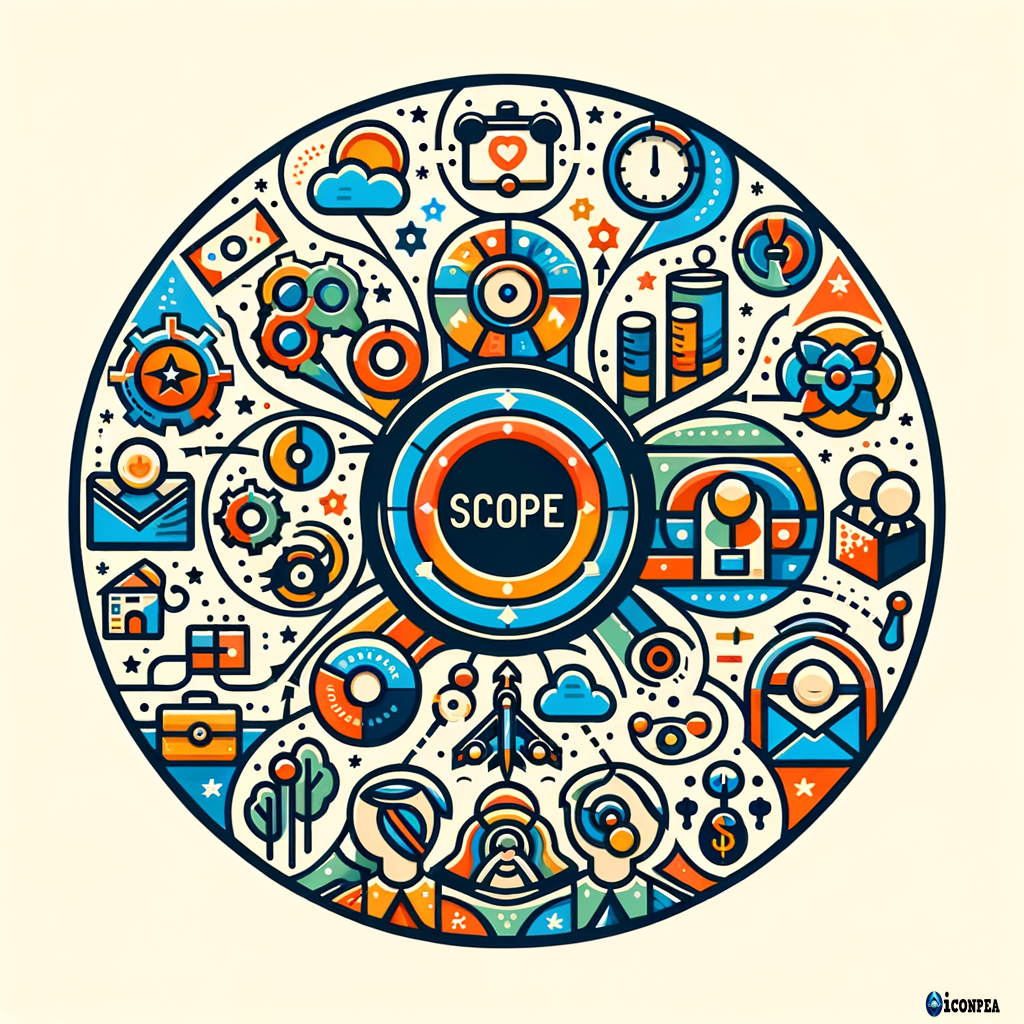 "Scope" - This is a universal icon to define the area of our life.  Eg. Personal, professional, hobby, family, finances and travel are all examples of "Scope"