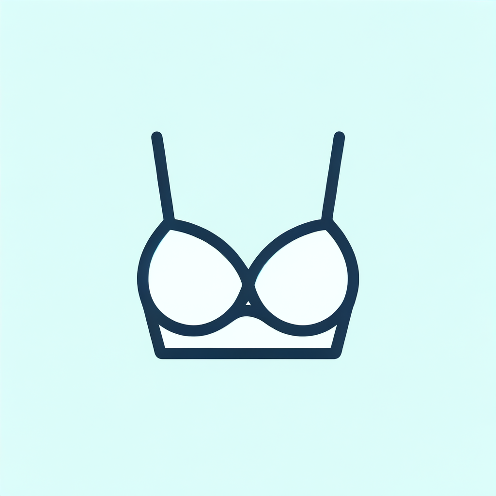 Bra icon, front view, clear shape, minimal line style, flat design, simple cute
