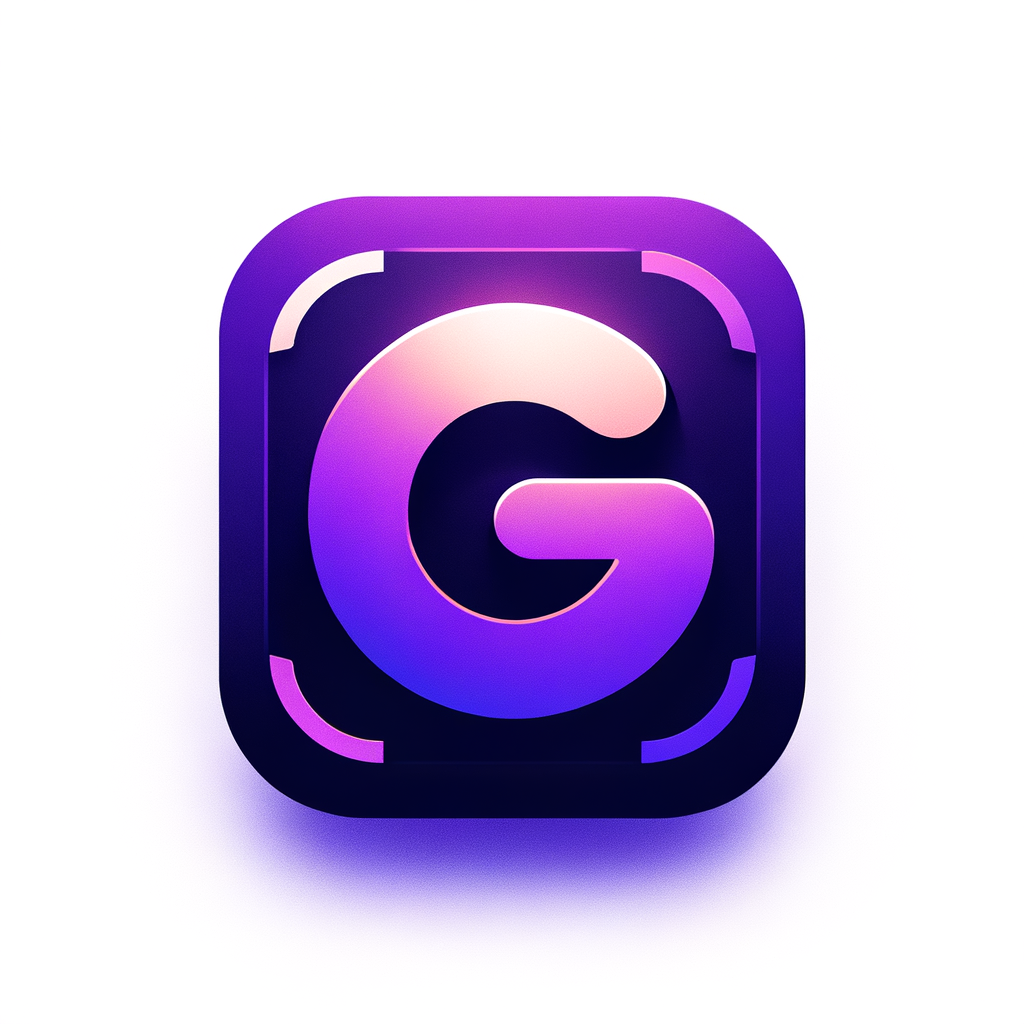 자주색 G를 활용해 모바일 ios(1024x1024 png)아이콘 만들어줘