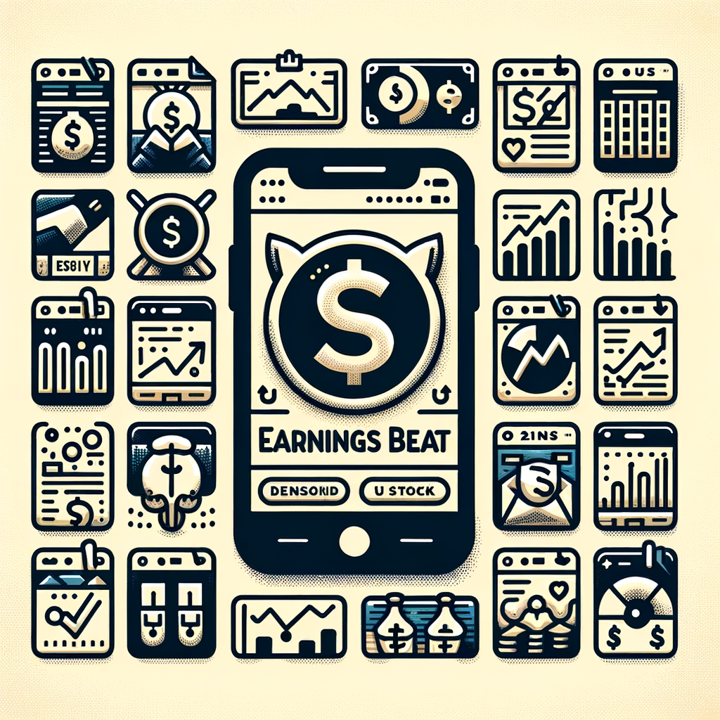 створи мені іконку для додатку Earnings Beat: US Stock Earnings Calendar. давай 16 варіантів на одному полотні.