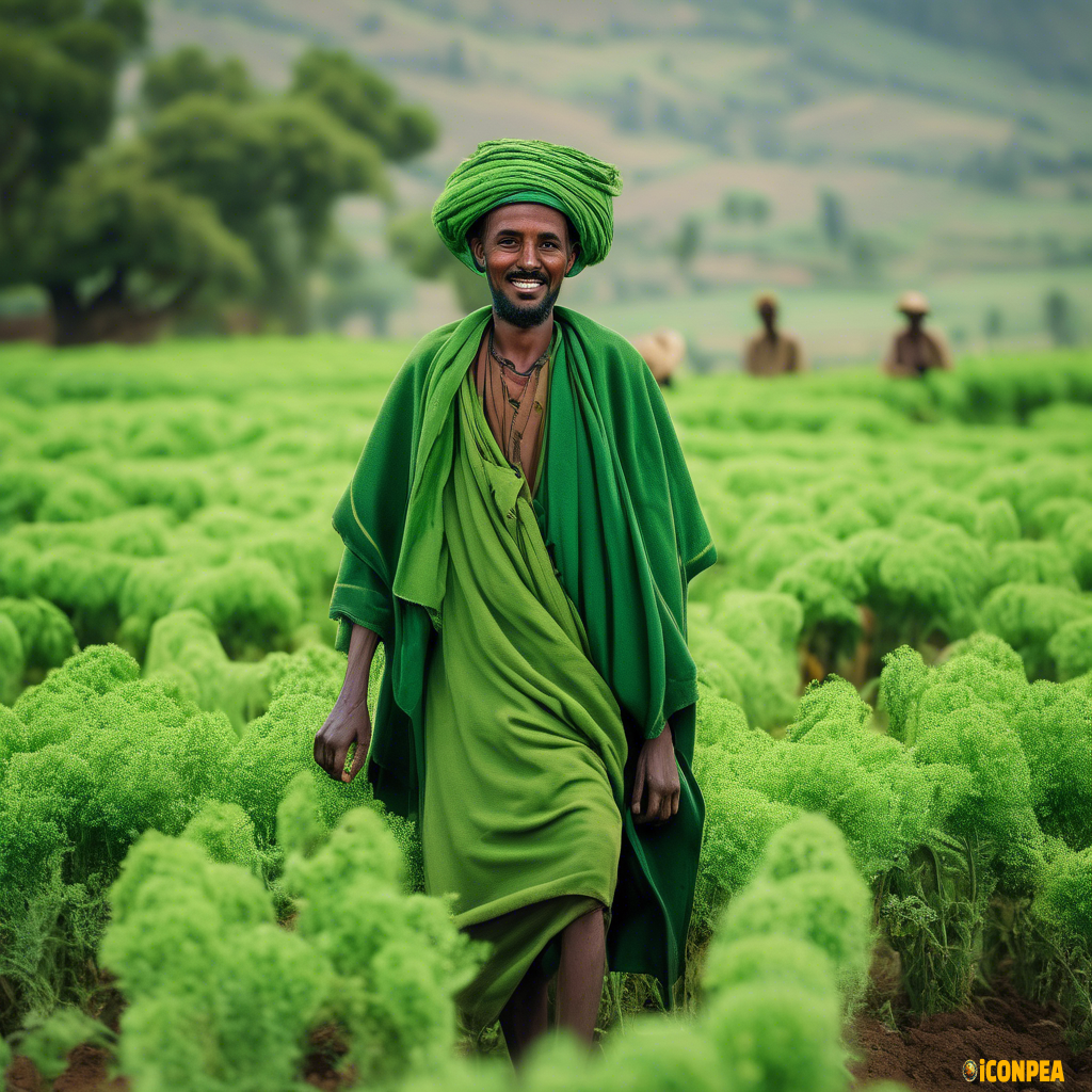 An Ethiopian farmers in green color