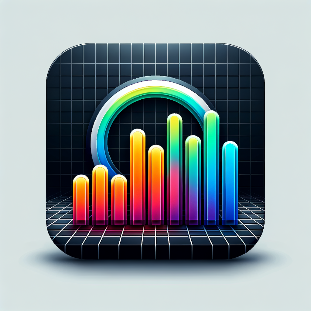 macos icon with volume lines multicolour and border with transparent background  outside the icon frame