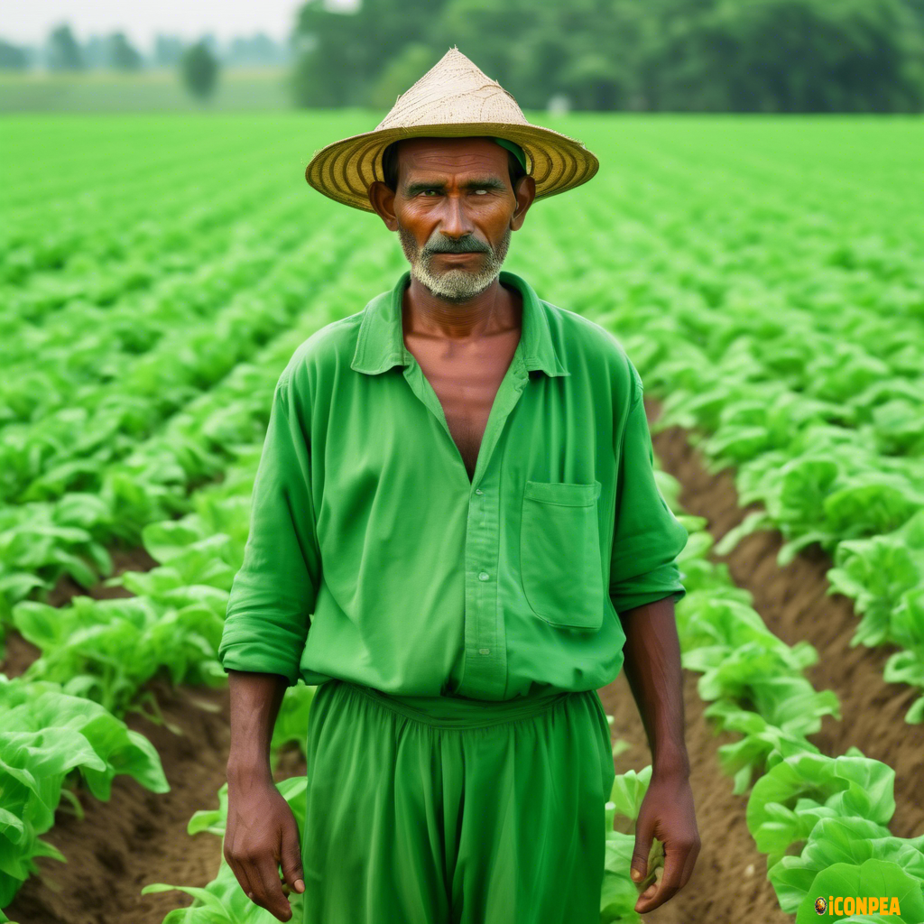 An individual farmer in green color