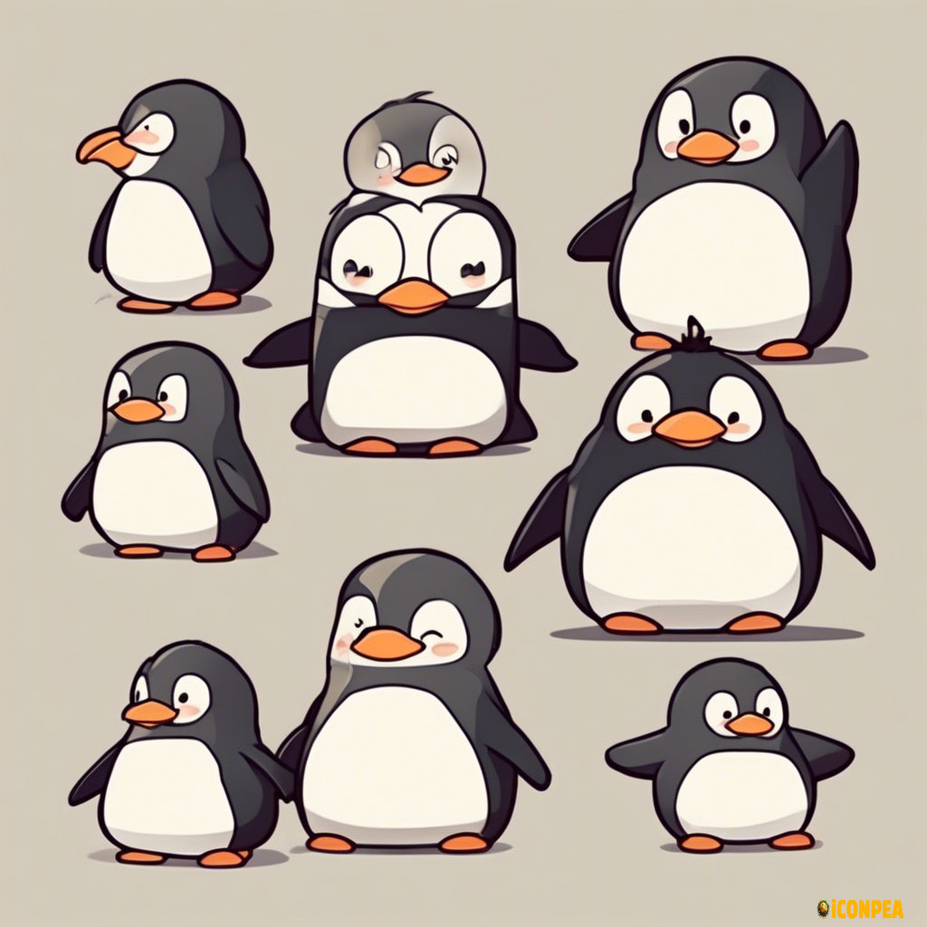 2d cute penguin
