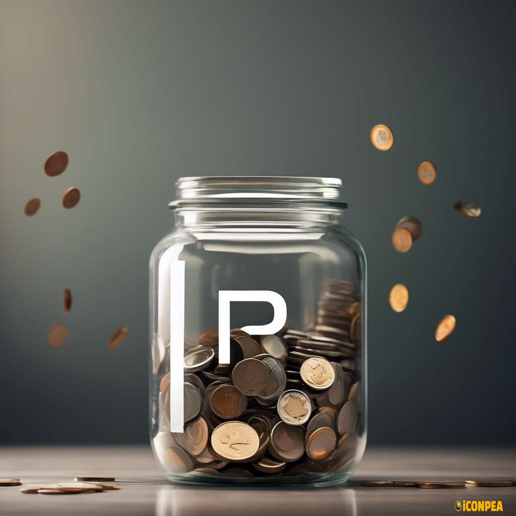 A simple jar that filled with "R" coins from falling inside