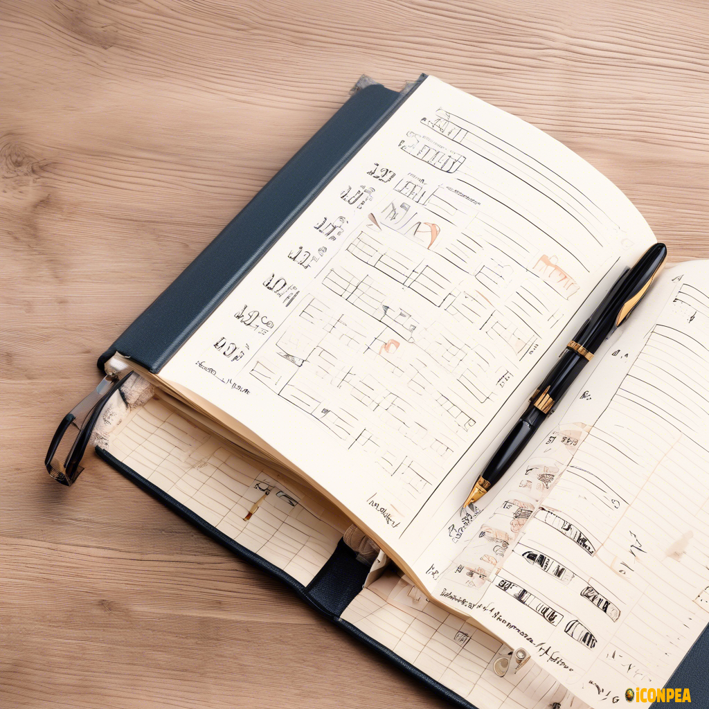 Open book with pen or 🗓planner