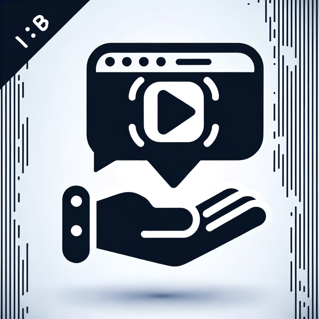 A hand sending a video to a Telegram channel in the form of a completely minimal icon. The icon should be as minimal as possible.