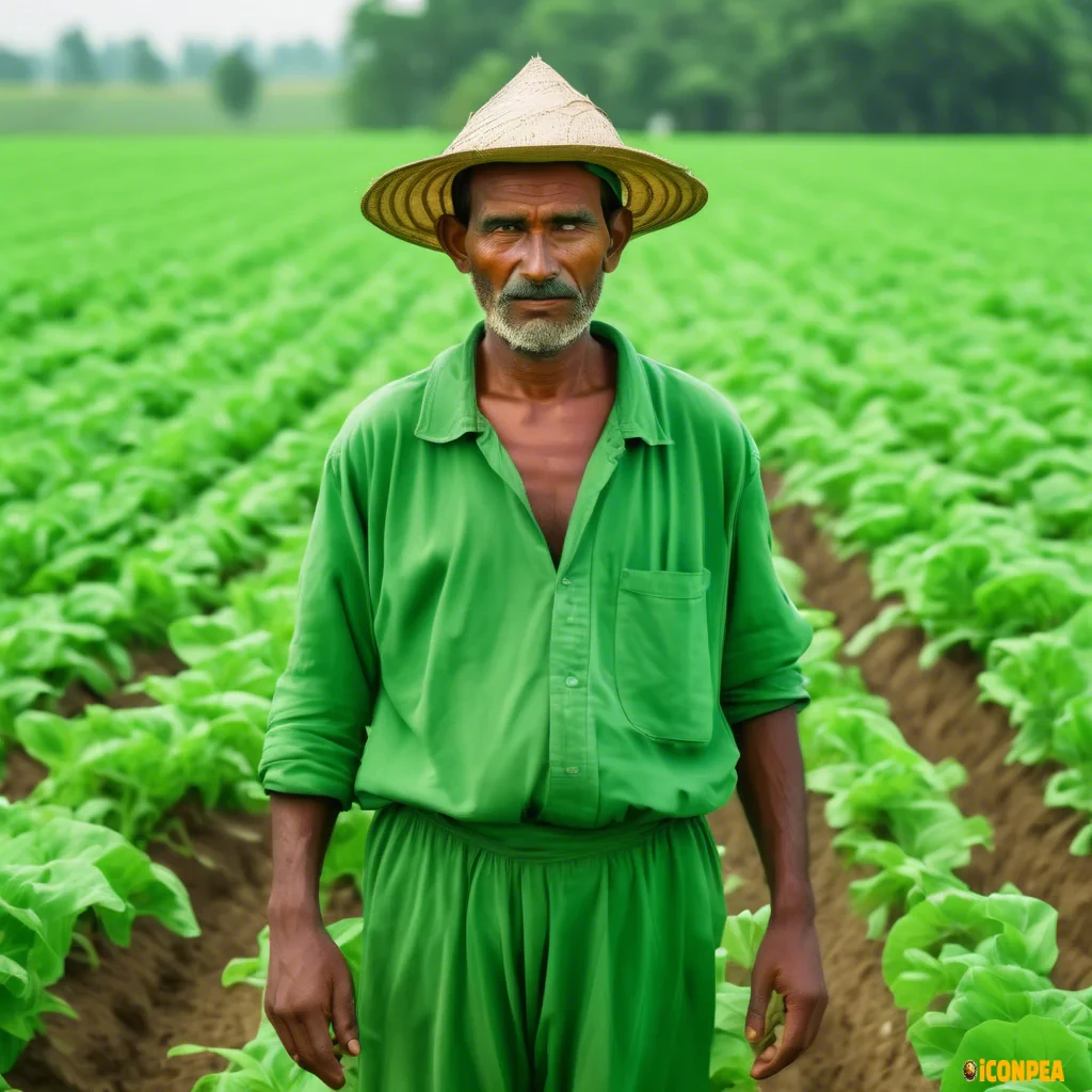 An individual farmer in green color