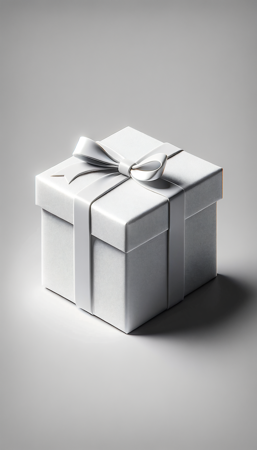 A small cube-shaped (classic) wrapped present/gift icon, black and white, clean and stylish.