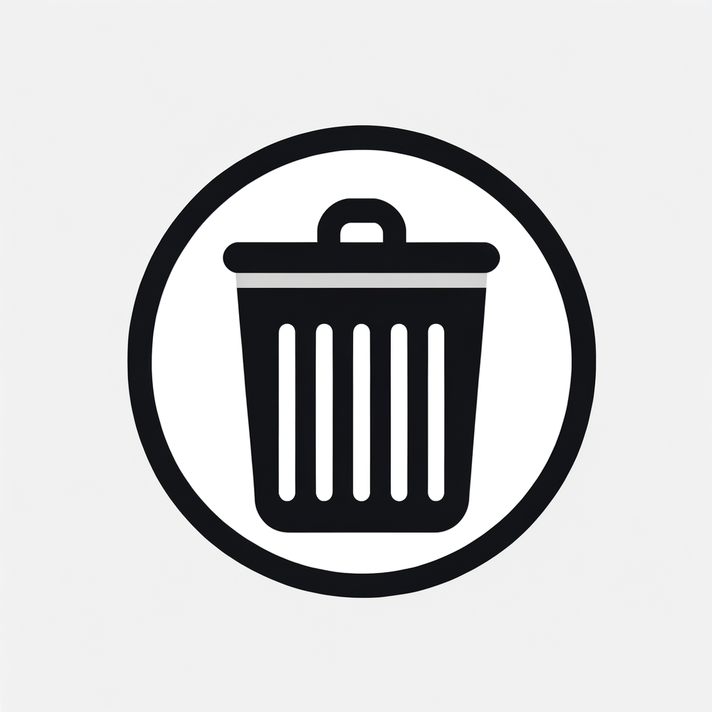 crée une icone noir et blanc 2d à copier coller représente: une poubelle propre et vide