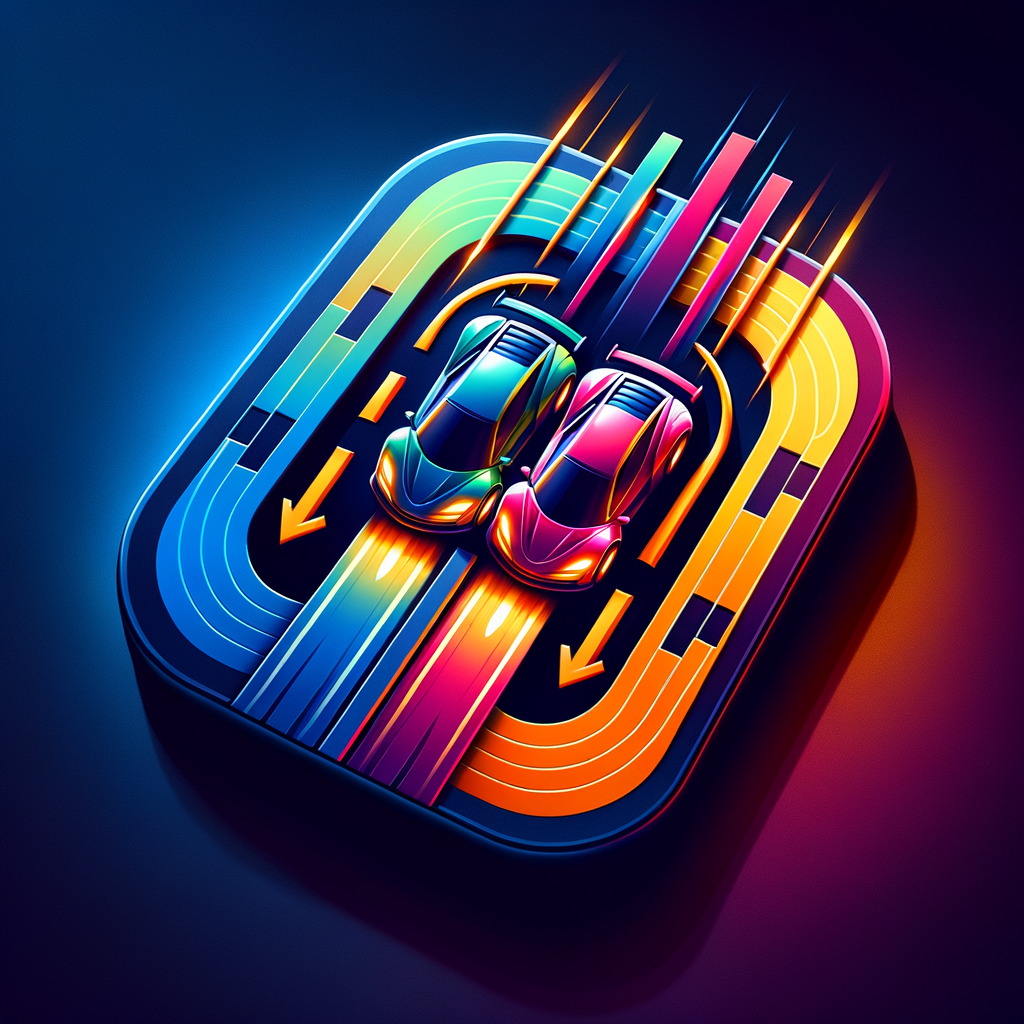 create me a logotype for an android app that is about racing. App compare two racing laps, same track, same cars, two racing laps. app name is CornerIQ. Create a logotype for that app.