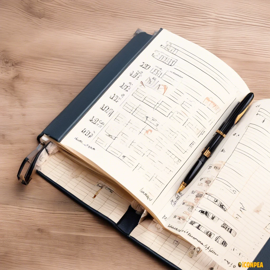 Open book with pen or 🗓planner