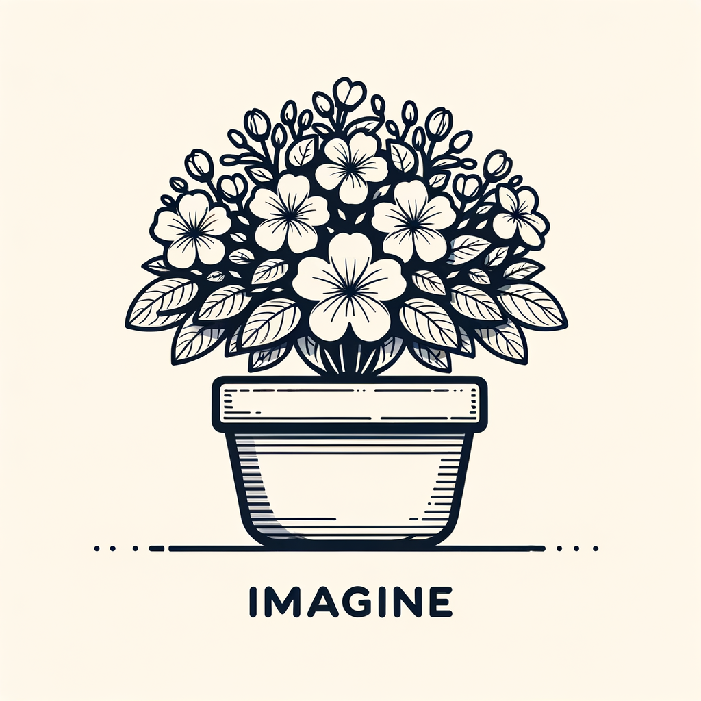 “small blooming flower plant in pot, minimal icon, clean line art style”