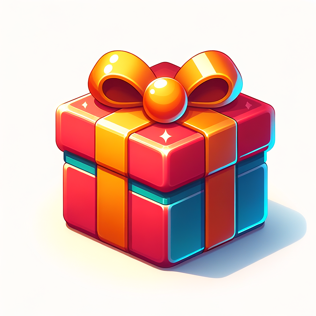 A small cube-shaped (classic) wrapped present/gift icon.