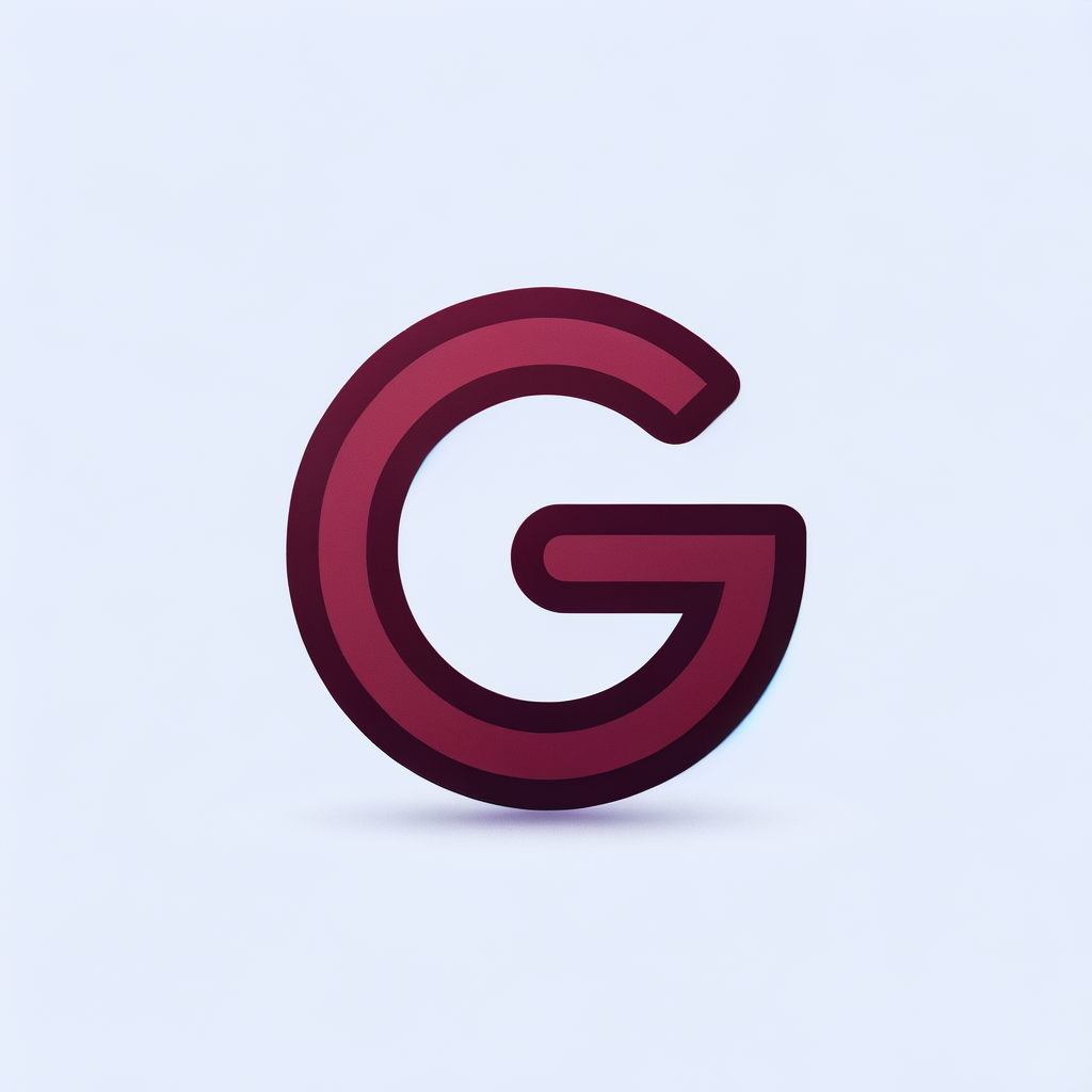 더깔끔하고 모던하게 붉은자주색으로 알파벳 'g'로 깔끔하고 간단한 아이폰 ios 로고 png