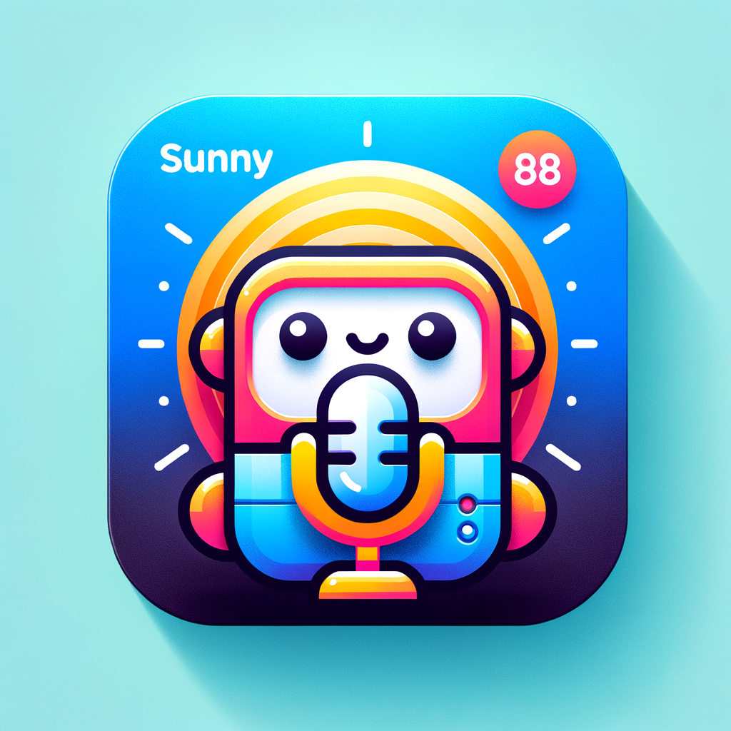 икона приложения для macos в виде милого робота с микрофоном sunny spech без текста