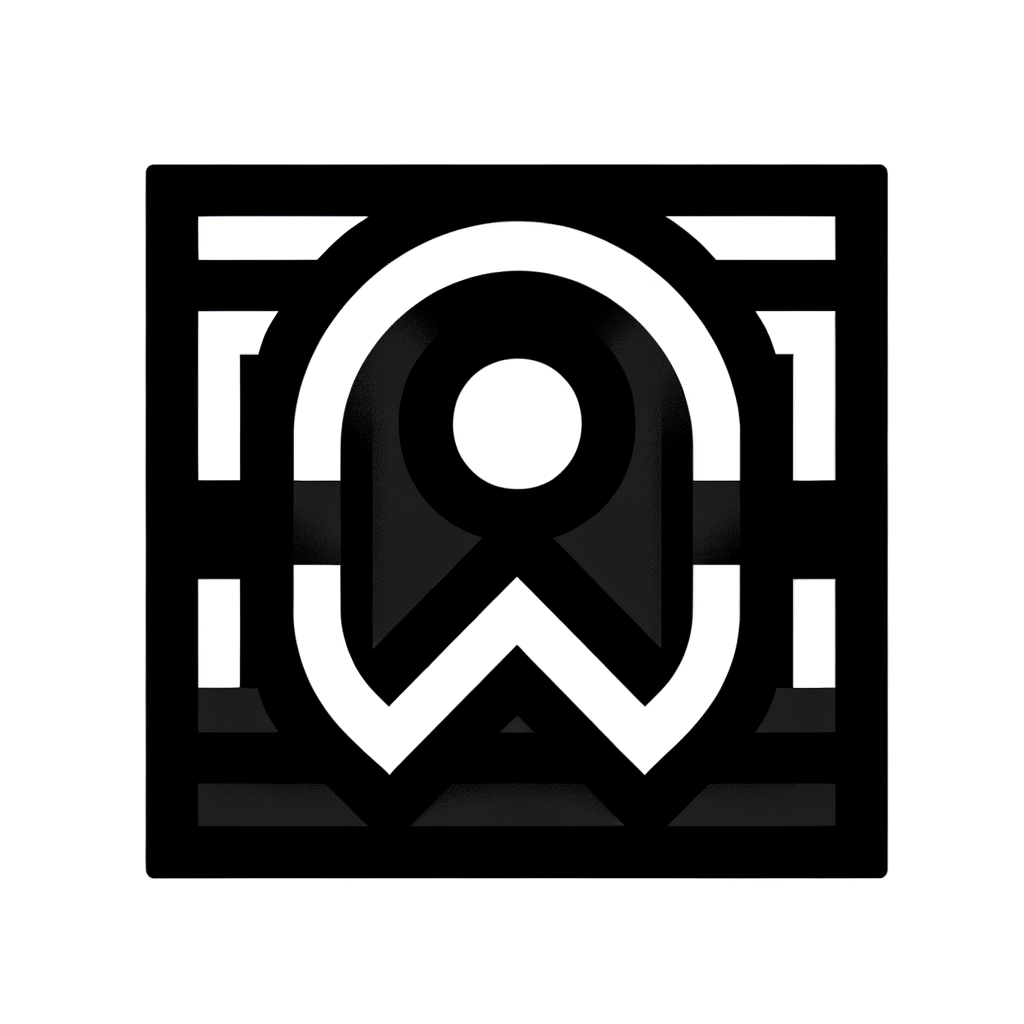 “Flat, strong, masculine ‘OW’ icon with SOLID BLACK gradient, geometric typography, minimalist vector style.”