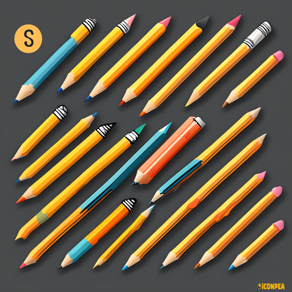 high quality png vector svg icon for pencil only a single item