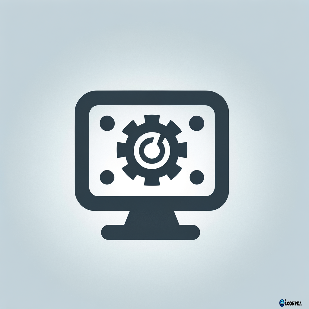 A configuration icon focused on a small secondary display. The small screen is the primary visual element. A subtle settings symbol integrated with the small screen. Minimal flat enterprise design. Clear hierarchy: small screen first, configuration second. Primary color #FF8765, neutral gray accents. High recognizability at small desktop icon sizes. No text, transparent background, vector icon style.